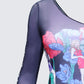 Sylphine Black Printed Mesh Asymmetric Top