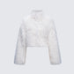 Abiba White Faux Fur Boxy Jacket