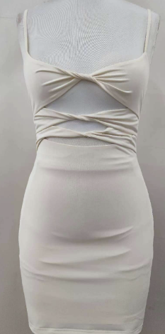 Francie Ivory Jersey Mini Dress