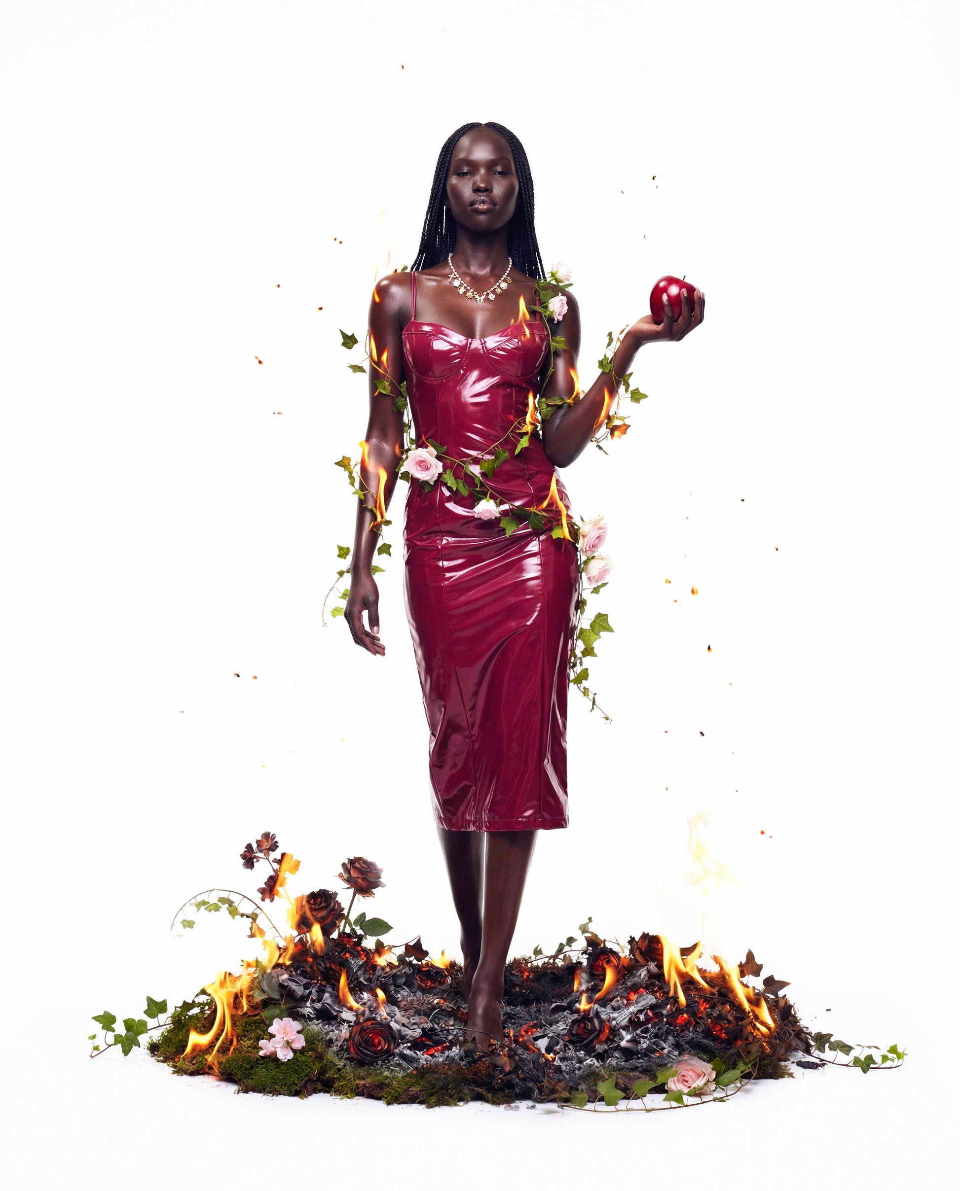 Women's burgundy midi dress – FINESSE