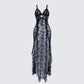 Sorelle Black Lace Maxi Dress product front