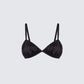 Suzanna Black Satin Gathered Bra Top product front