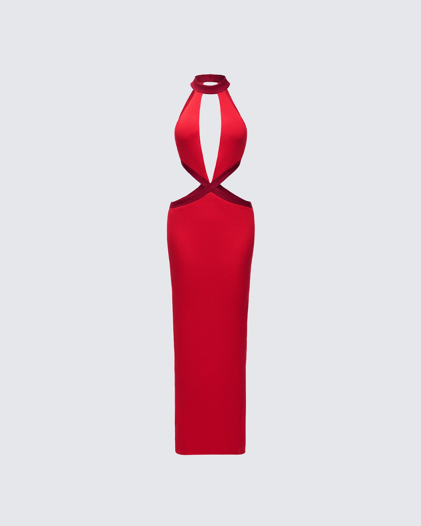 Sydney Multi Red Binding Cutout Maxi Dress product front