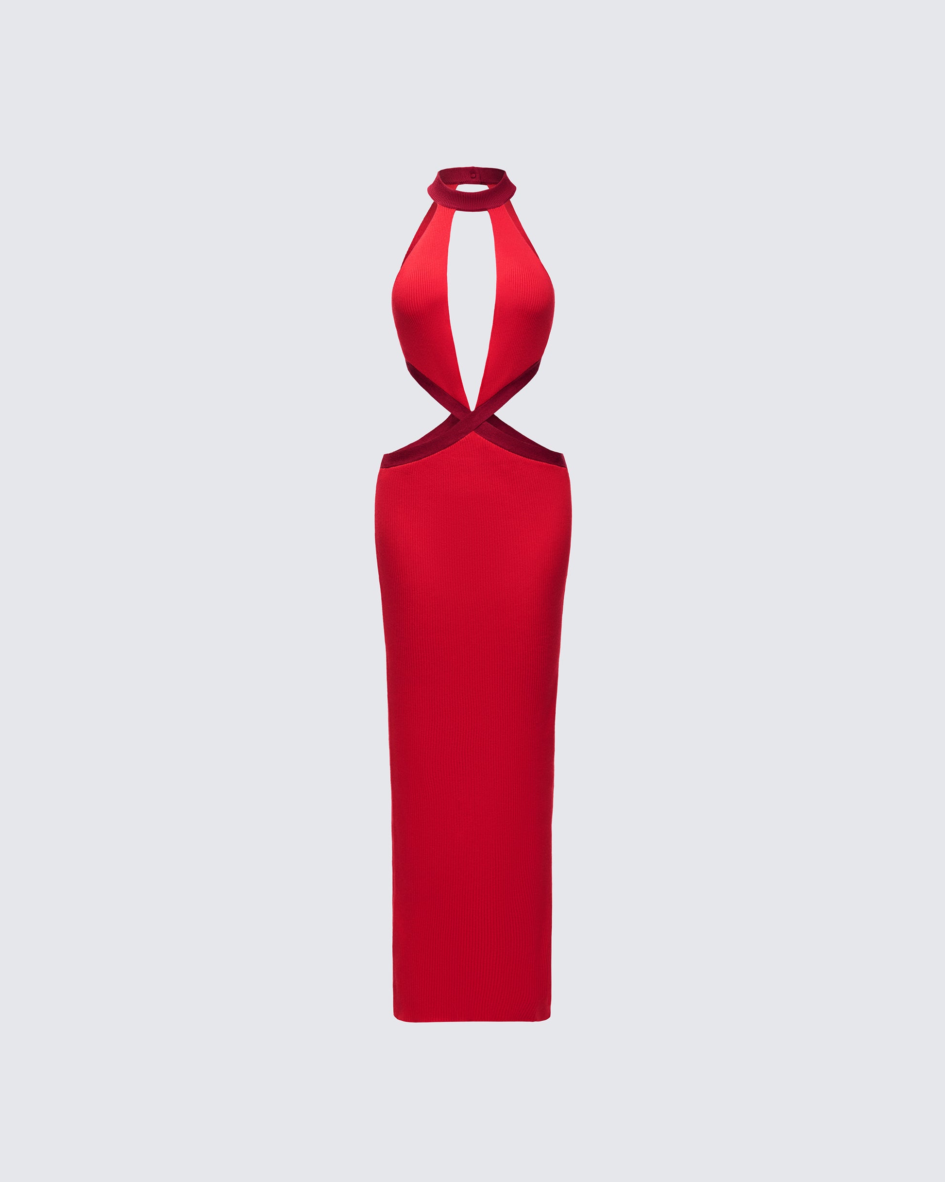 Sydney Multi Red Binding Cutout Maxi Dress product front