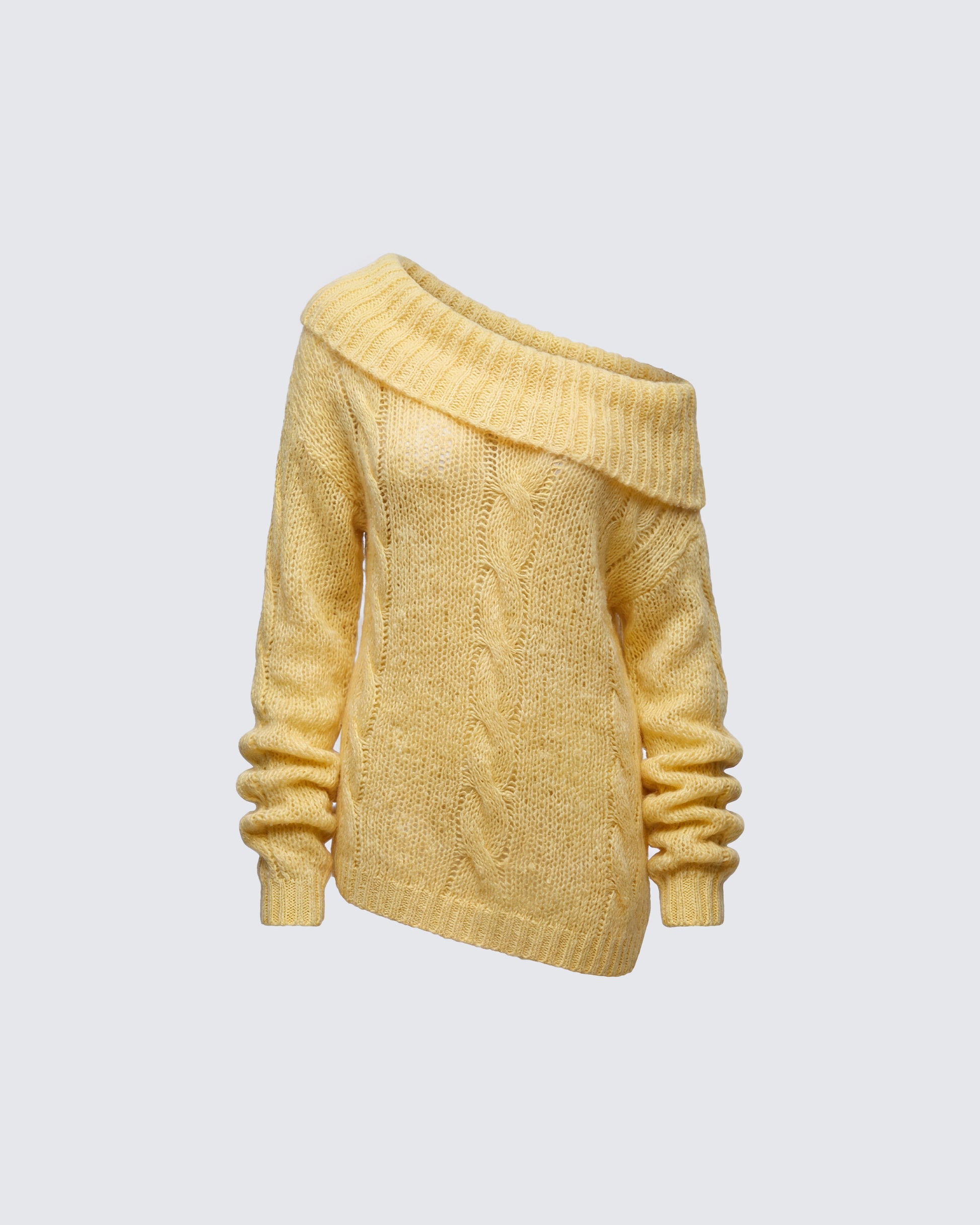 Tali Yellow Cable Knit Jumper product front