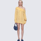 Tali Yellow Cable Knit Jumper model front