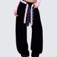 Taliah Black Denim Tie Detail Jeans