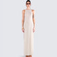 Taline Gold Lurex Maxi Dress