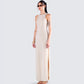 Taline Gold Lurex Maxi Dress