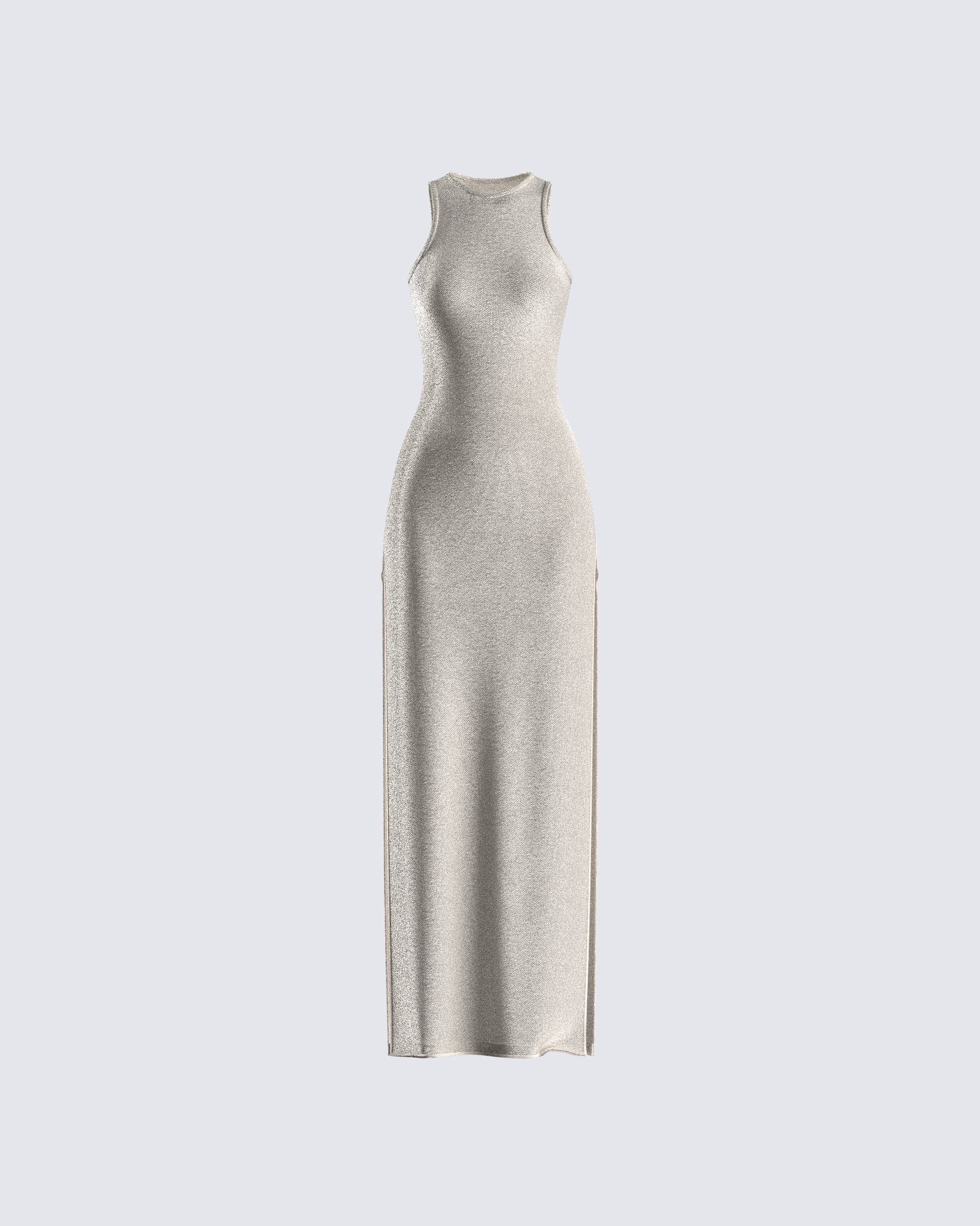 Gold Metallic Maxi Dress - Sleeveless Lurex Gown FINESSE Gold Metallic Maxi Dress - Sleeveless Lurex Gown FINESSE