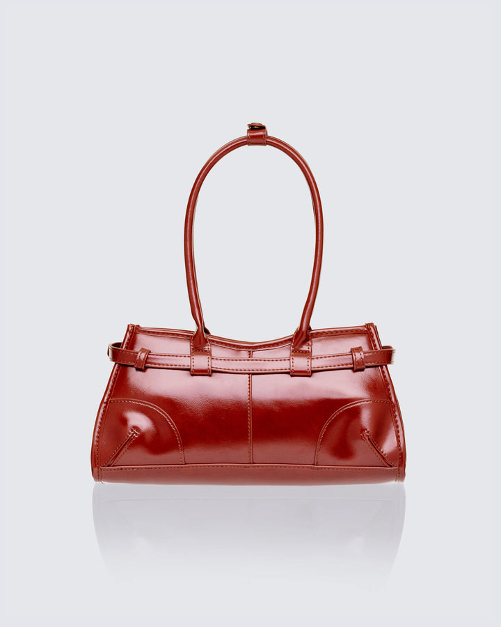 Talya Brown Belted Lady Bag