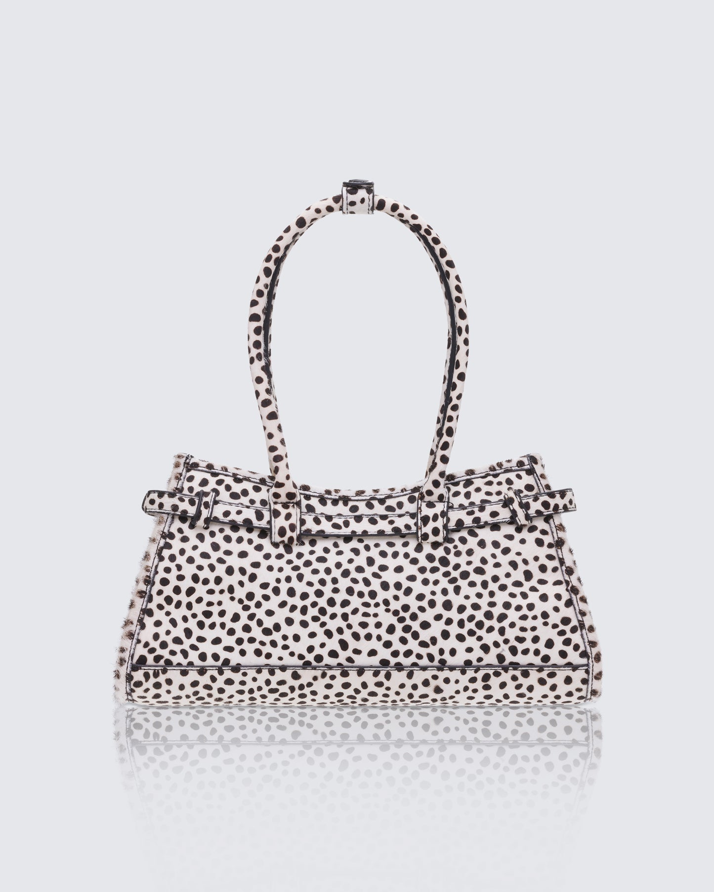 Talya Real Leather Dalmatian Belted Lady Bag