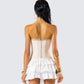 Tameka Ivory Canvas Lace Up Corset Top