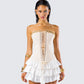 Tameka Ivory Canvas Lace Up Corset Top