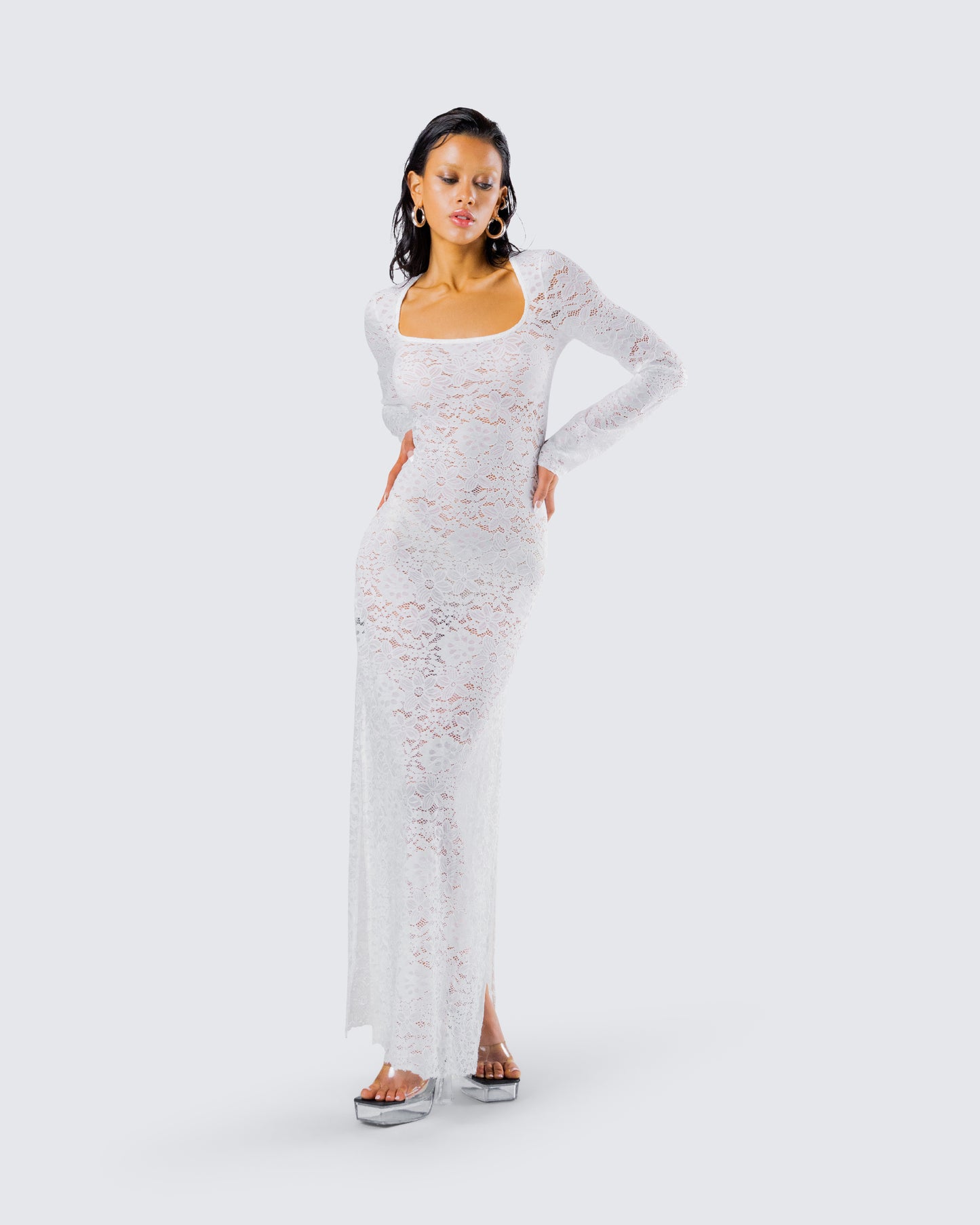 Tanith White Lace Maxi Dress