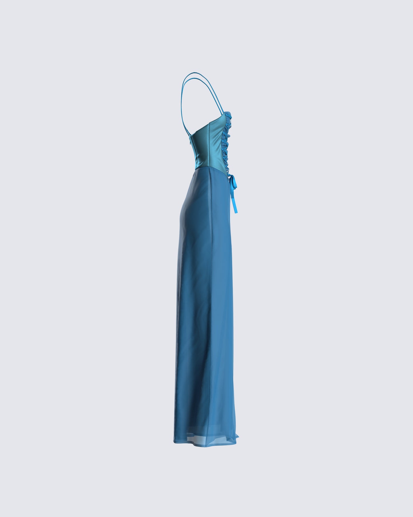 Tasma Teal Lace Bustier Dress