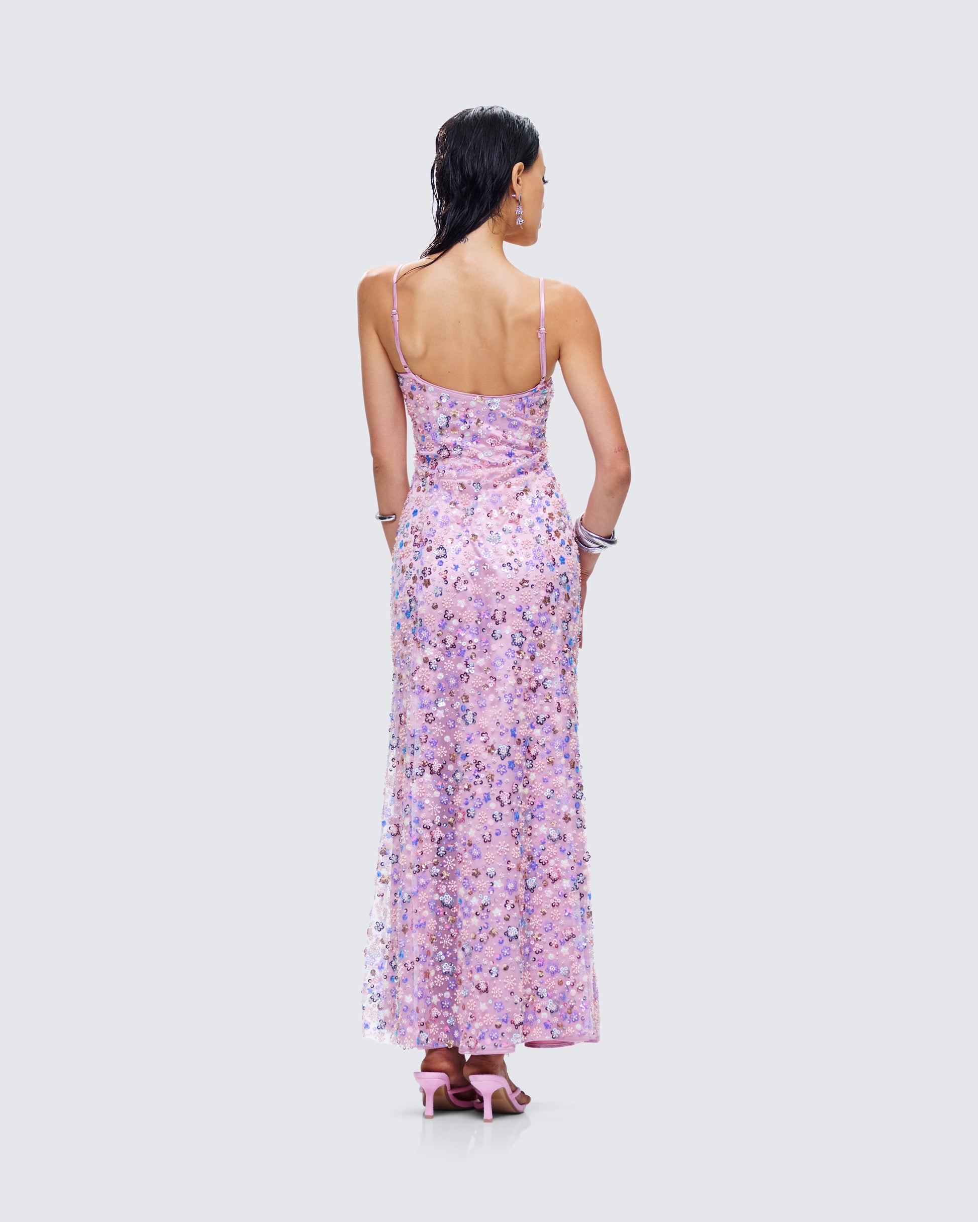 finesse pink flower dress Pink Floral Mesh Mini Dress