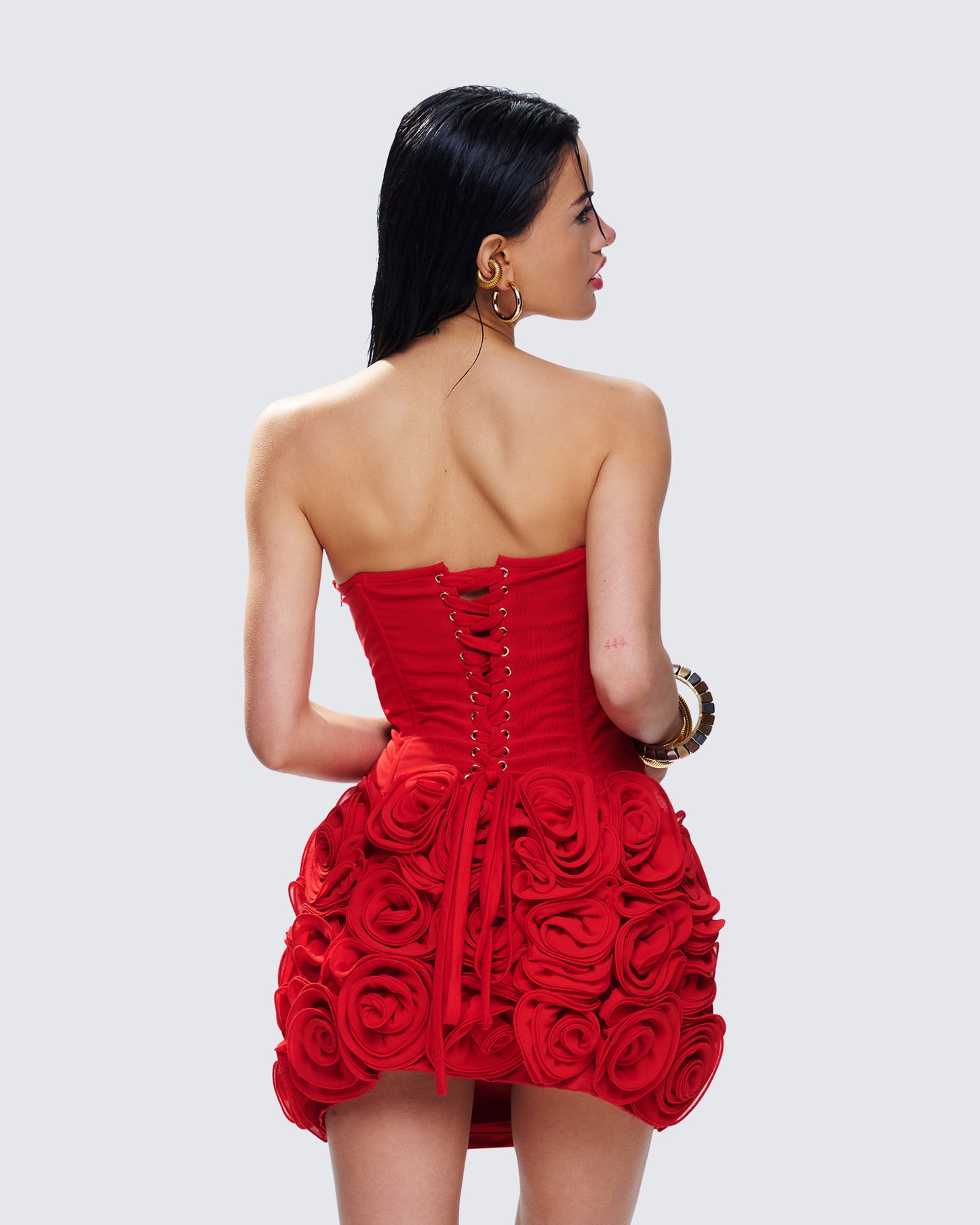 Tayah Red Mesh Corset Top