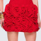 Tayah Red Ruffle Applique Mini Skirt