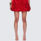 Tayah Red Ruffle Applique Mini Skirt