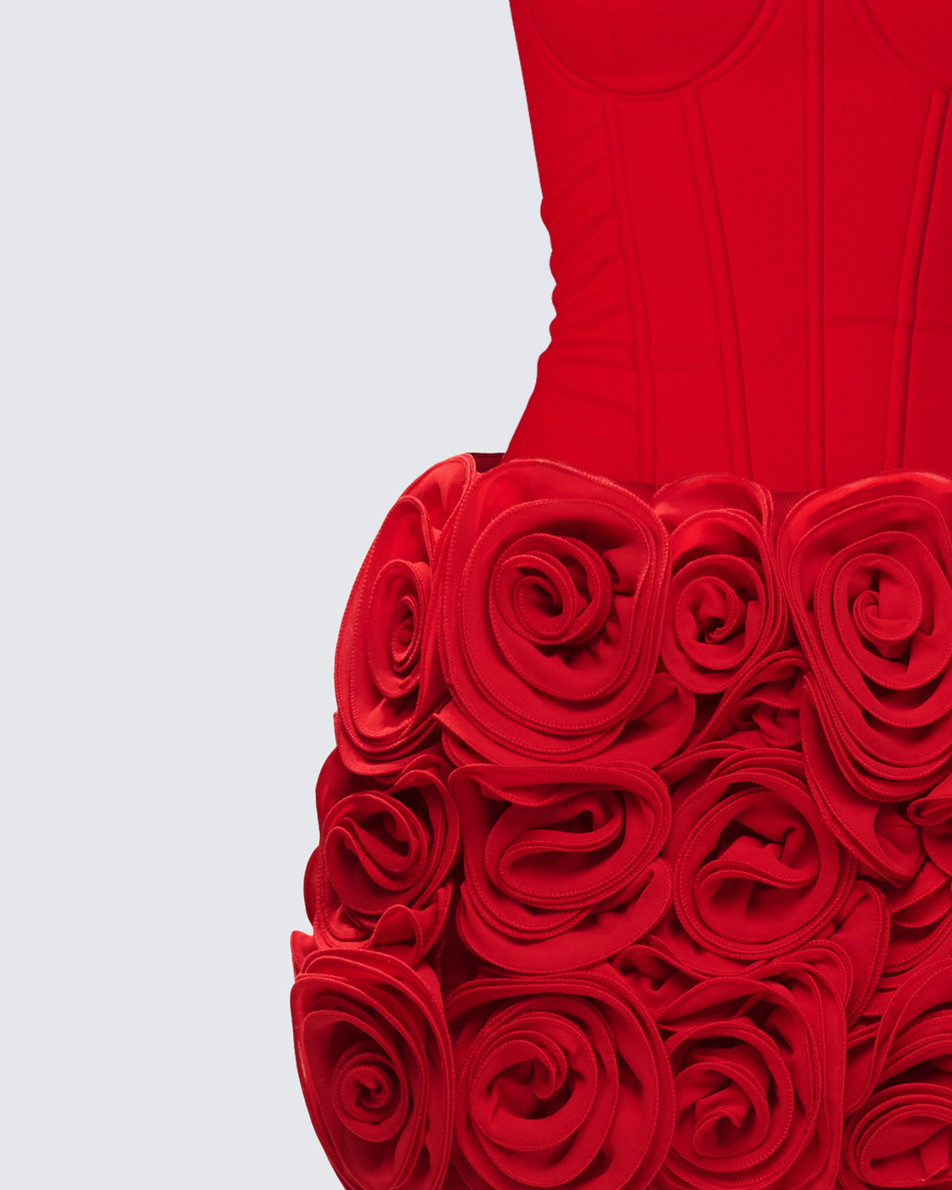 Red Rosette Mini Dress Red Rosette Mini Dress