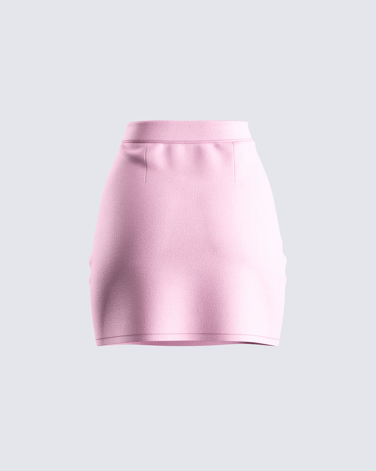 Teresa Pink High Waist Mini Skirt