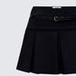 Tessie Black Bengaline Belted Mini Skirt