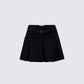 Tessie Black Bengaline Belted Mini Skirt product front