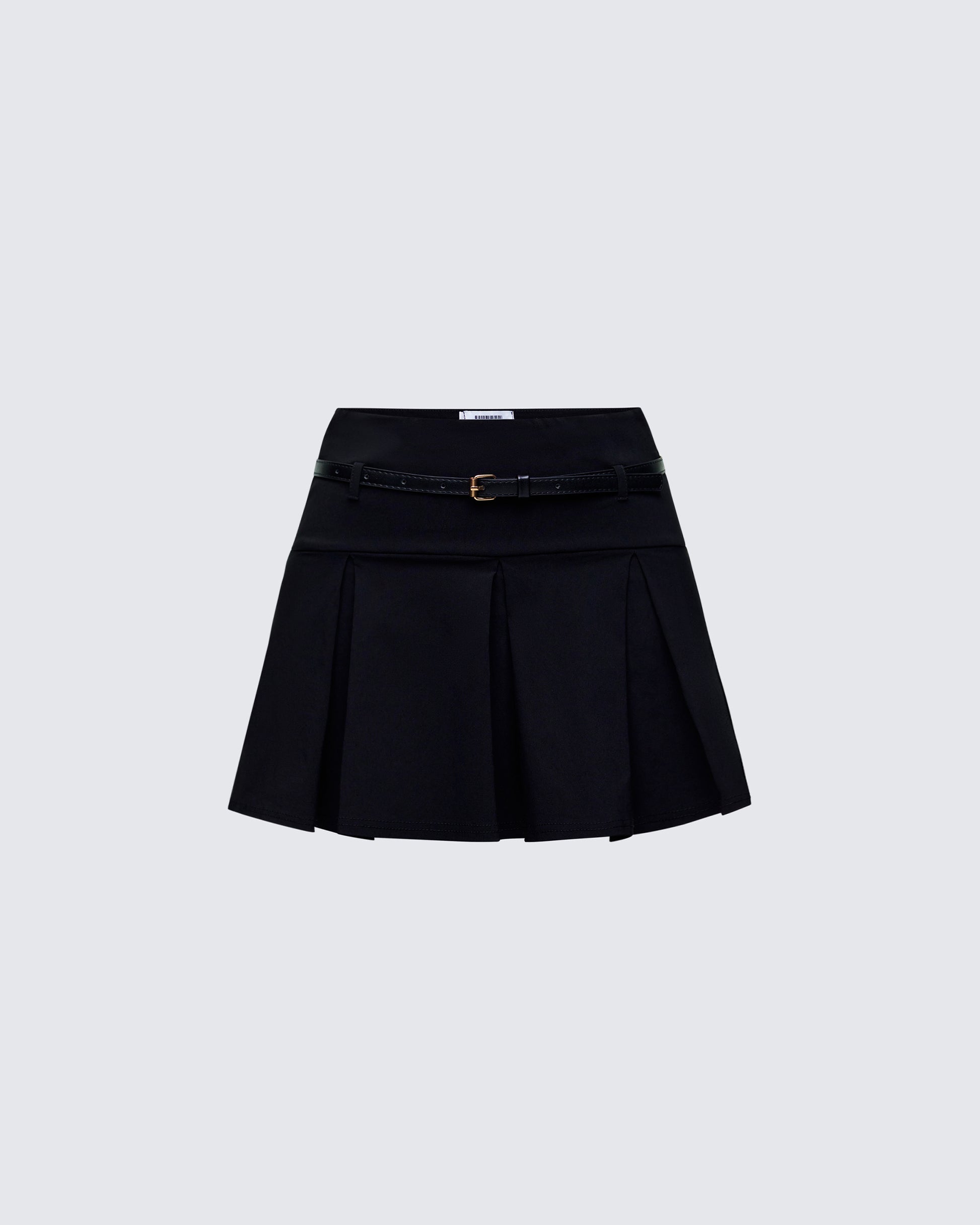 Tessie Black Bengaline Belted Mini Skirt product front