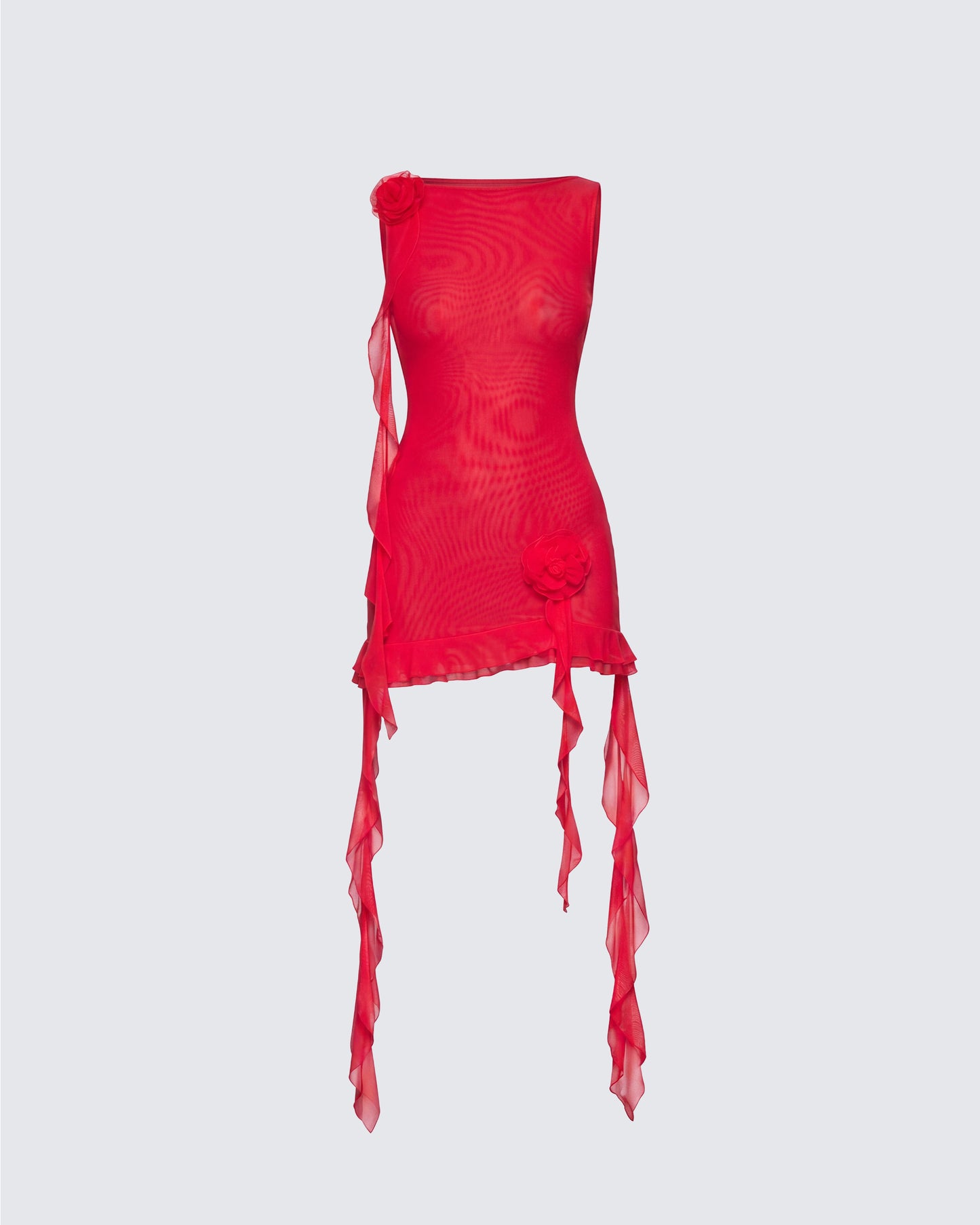 Tiana Red Ruffle Rosette Dress