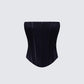 Tina Black Mesh Corset Top product front