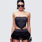Titan Black Denim Corset Top