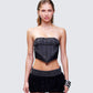 Titan Black Denim Corset Top