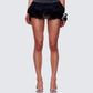 Titan Black Denim Puffball Mini Skirt