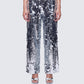 Tiva Ice Silver Sequin Chain High Waisted Pants model front