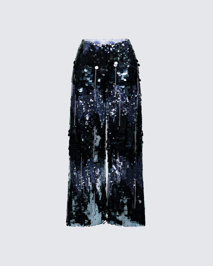 Tiva Silver Sequin High Waisted Pants product front