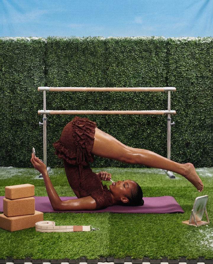 Jeselle Brown Jacquard Ruffle Hem Mini Dress