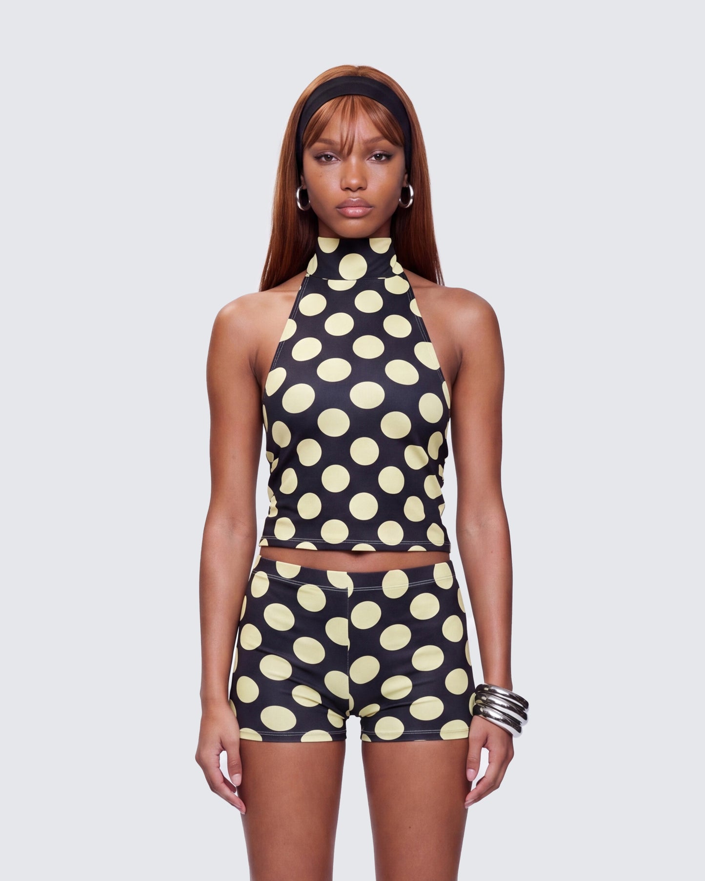 Toni Multi Jersey Polka Halter Top