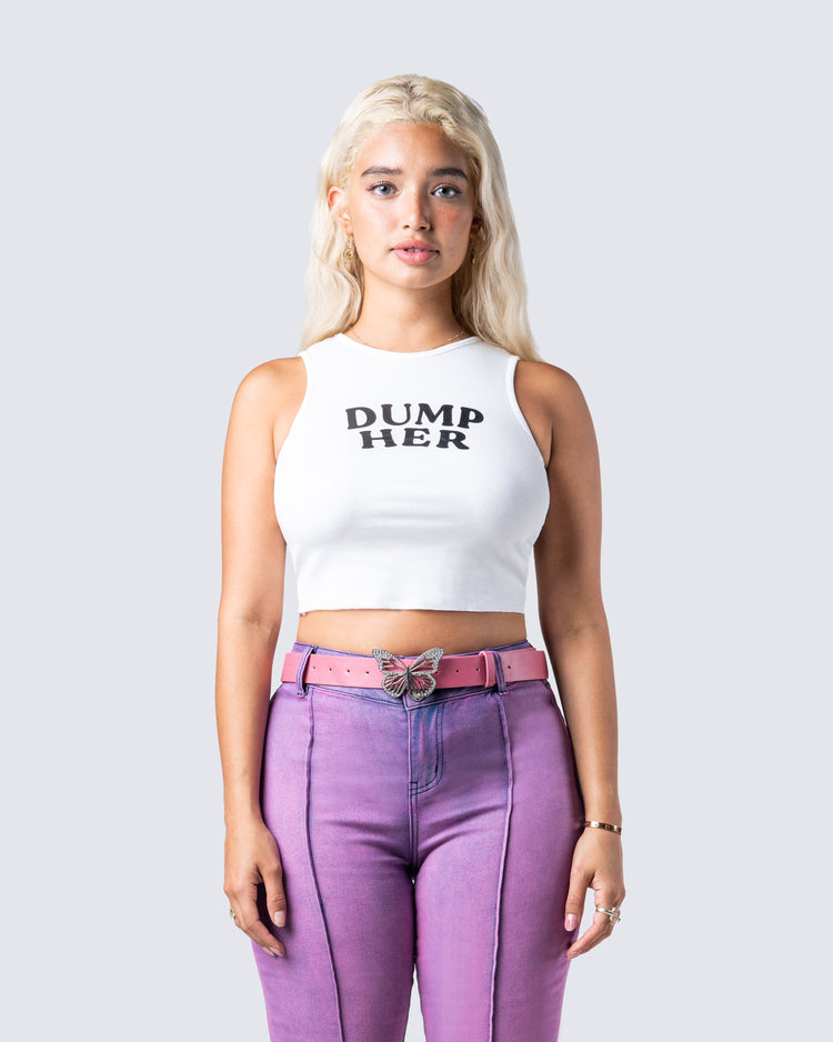 Larkyn White Rib Graphic Tank Top