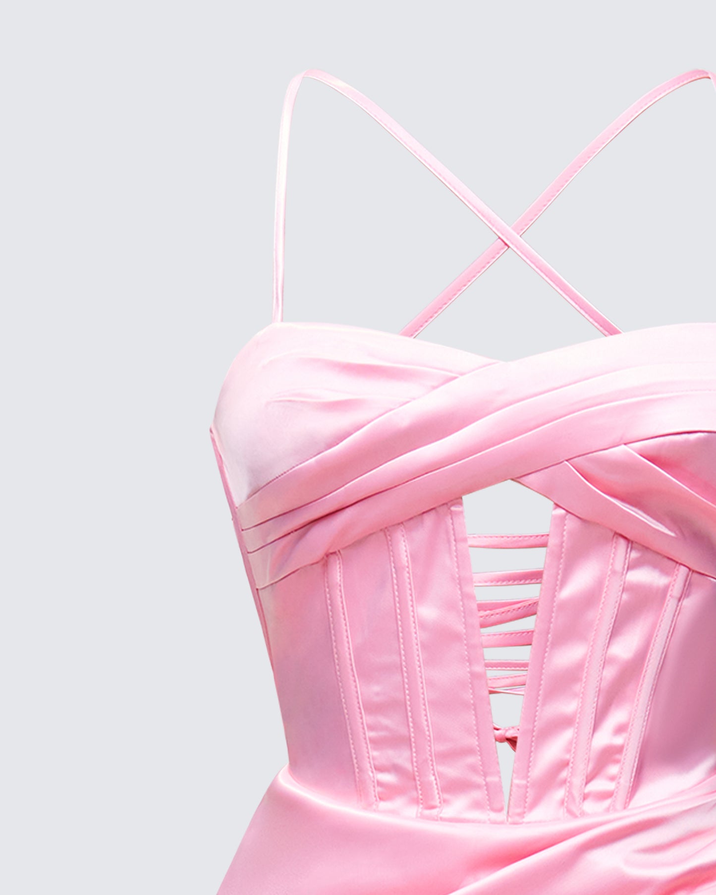 Trixa Pink Satin Cut Out Maxi Dress