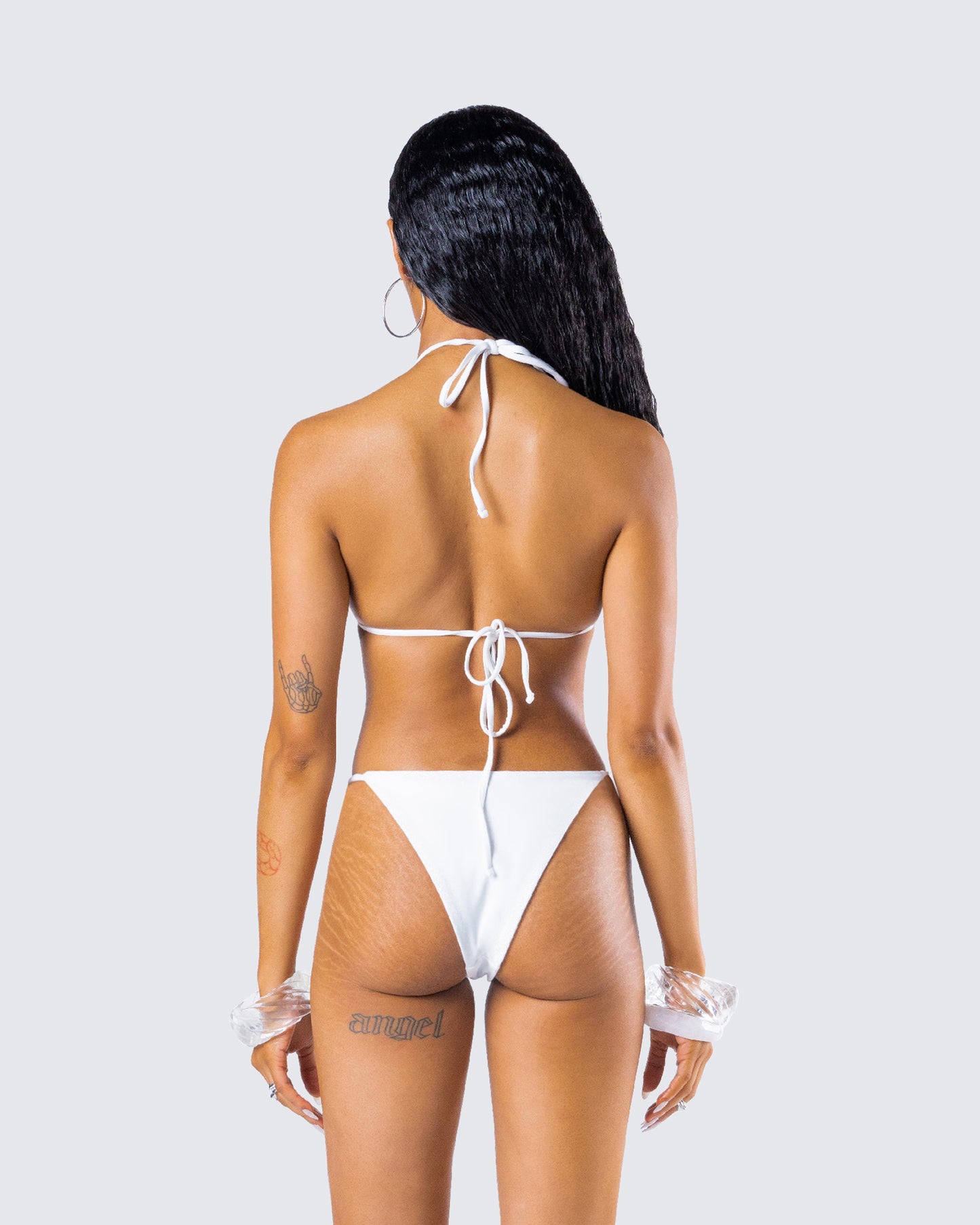 Twyla White Triangle Bikini Top