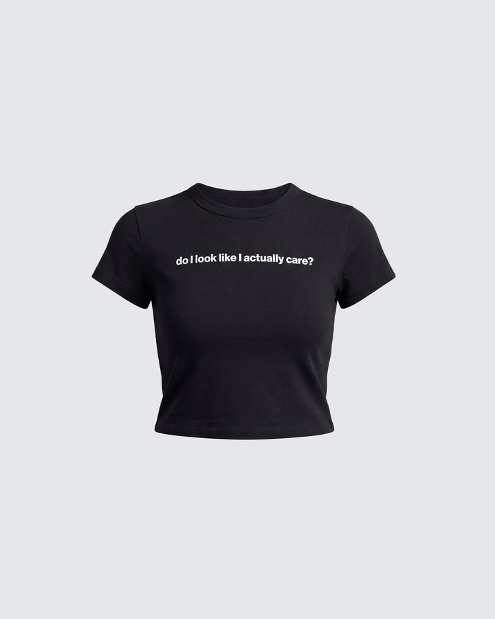 Tana Black Short Sleeve Graphic Tee