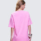Ula Pink Printed Oversized Tee