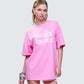 Ula Pink Printed Oversized Tee