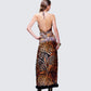 Ursula Orange Printed Wrap Maxi Dress