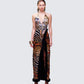 Ursula​ Orange Printed Wrap Maxi Dress model front
