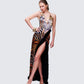 Ursula Orange Printed Wrap Maxi Dress