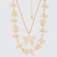 Val Gold Butterfly Necklace Stack