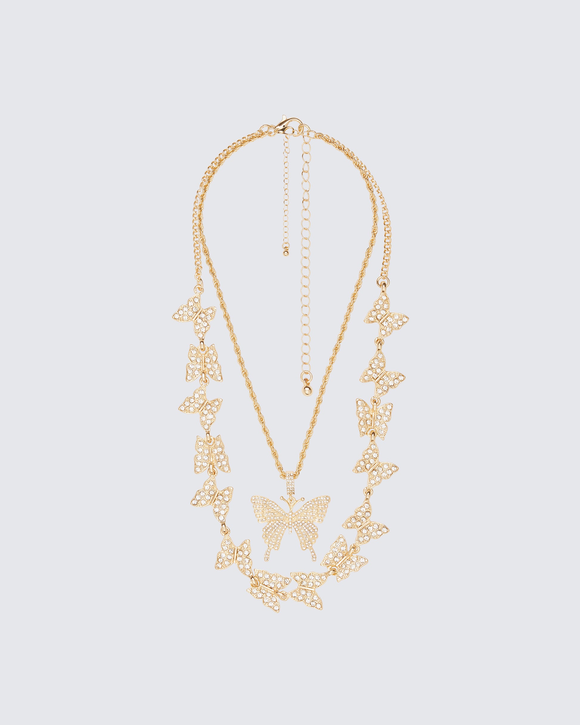 Val Gold Butterfly Necklace Stack product front