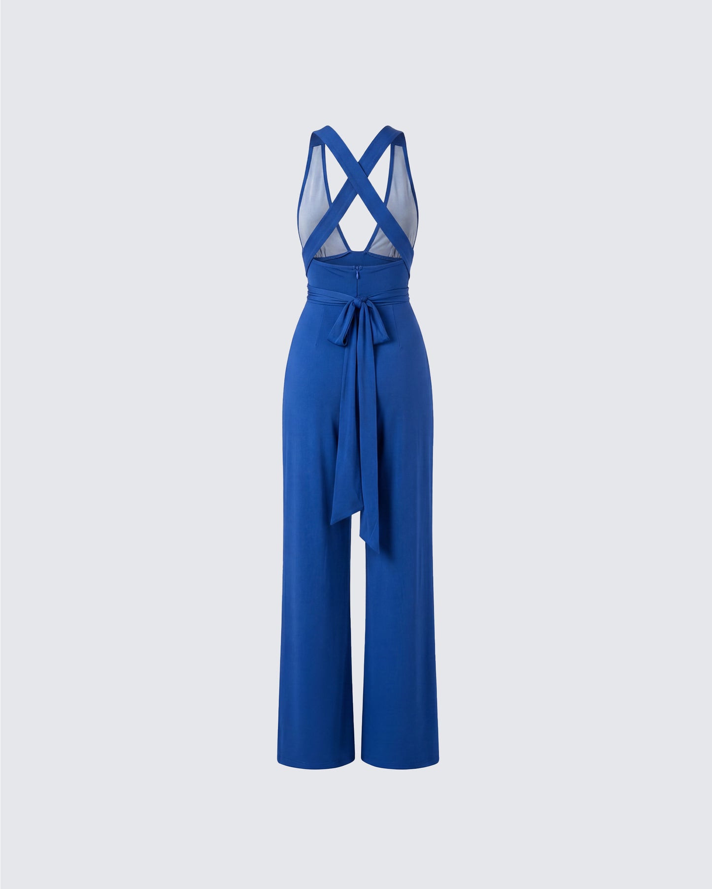 Valentina Blue Halter Jumpsuit